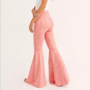 Free people just float on flare jeans pink